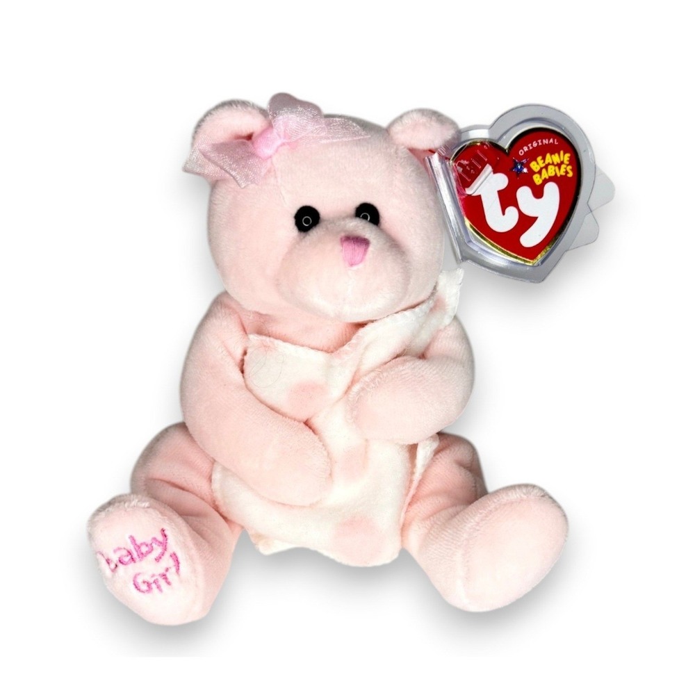 Baby Girl Bear | Sweet Little Celebration | Mint Heart Tag TY Beanie Baby